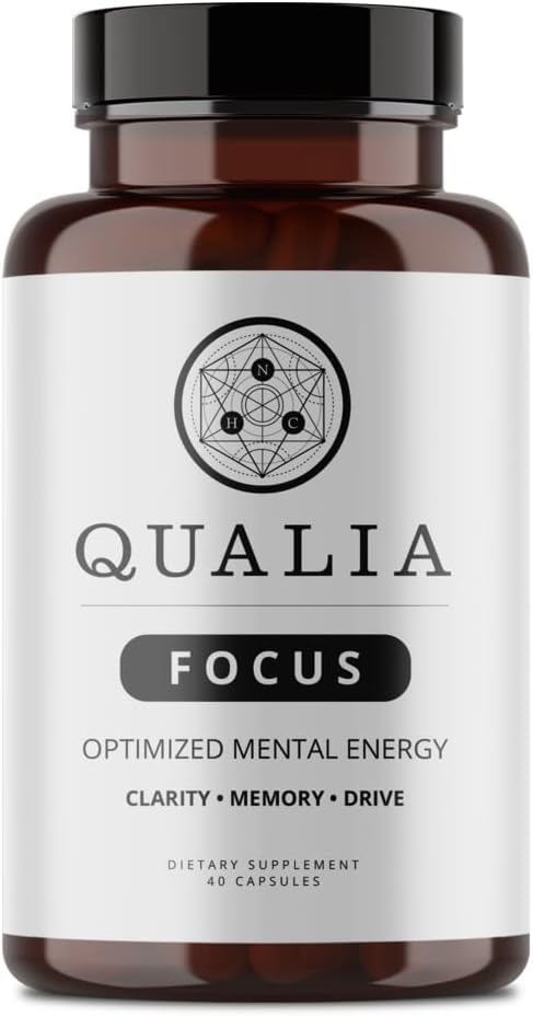 Qualia Focus Brain Booster Dodatek 124; Výkonný nootropic konstruované pro dodávání trvalé duševní energie, Alerness, Koncentrace a paměti 124; s Ginkgo Biloba, L-Theanine Plus 124; 1 Měsíční dodávka
