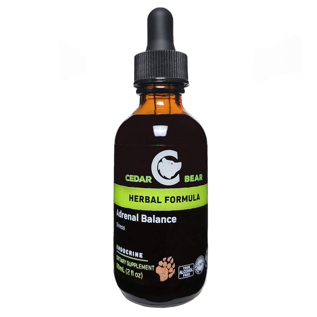 Cedar Bear Adrenal Balance - Tekutý bylinný dodatek s adaptogeny, které bojuje únavu, Správa stresu a zvýšení energie 2 fl oz / 60 ml (1 jednotka)