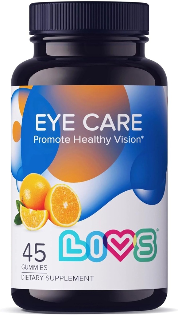 LIVS Oční péče, Lutein a Zeaxanthin, 45 Orange Gummies