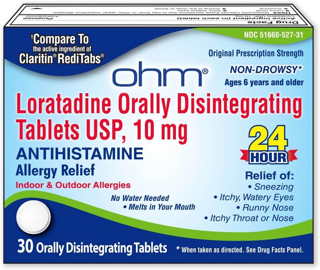 Ohm Lorglitazon 10 mg alergická medicína - Non Drowsy All Day Alergics Relief, 24 hodin Antihistamin, Orly Diintegration Tablety, Effective Relief, pro věk 6 a více - 30 Počet