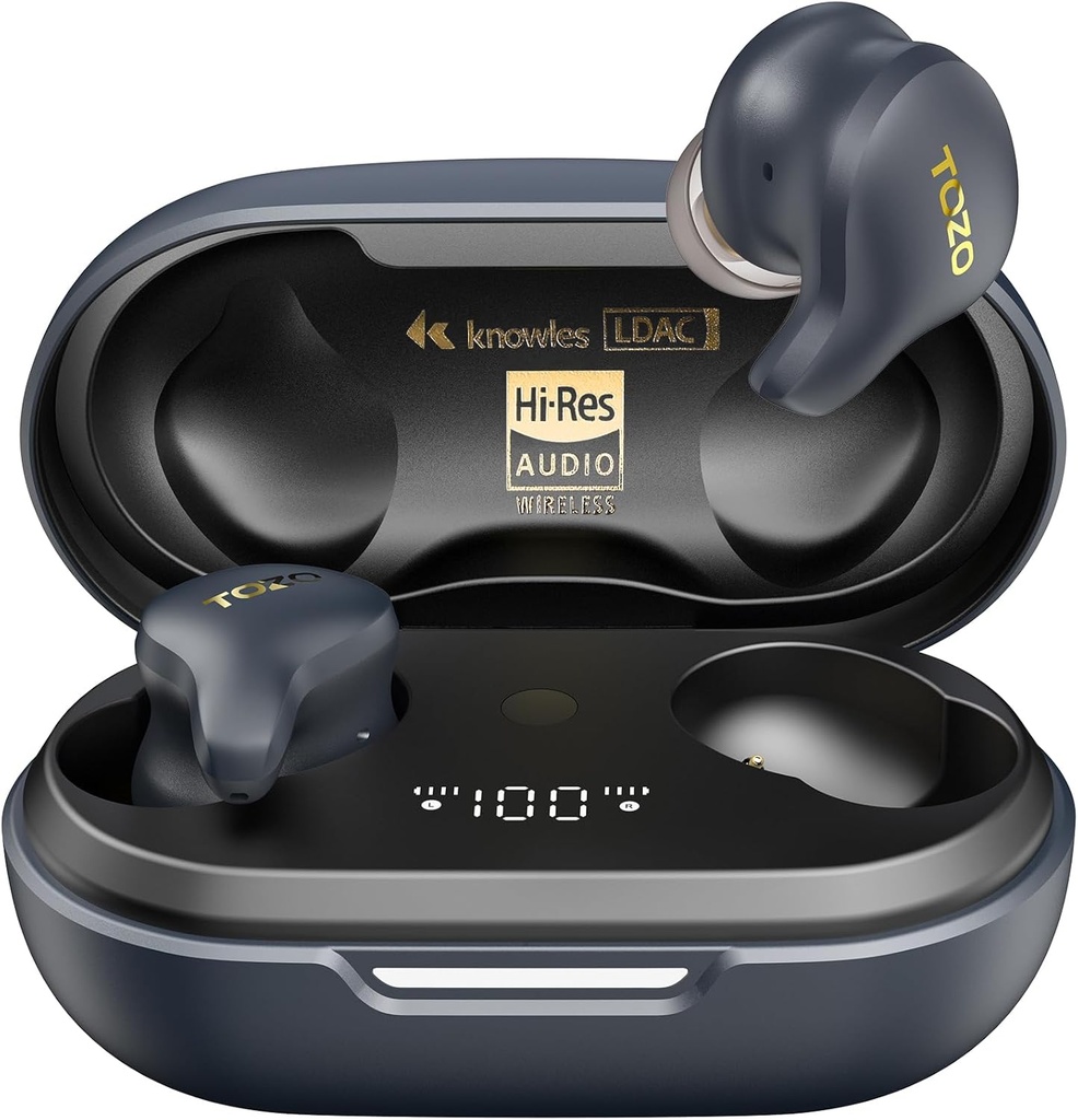 TOZO Golden X1 Bezdrátové sluchátka vyvážený Arzralé ovladače a Hybridní dynamický ovladač, Bluetooth sluchátka OrigX Pro, LDAC & Hi-Res Audio Bezdrátové, Zvuk zrušení sluchátka Galaxy Blue / Black