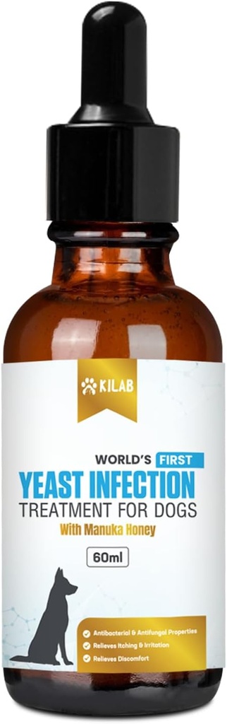 Kilab Natural Yeast Infection Treatment for Dogs. Podporuje zdravé Itch Relief, Zánět, Alergie Relief & More. Dog Yeast Infection Léčba. (60 ML)