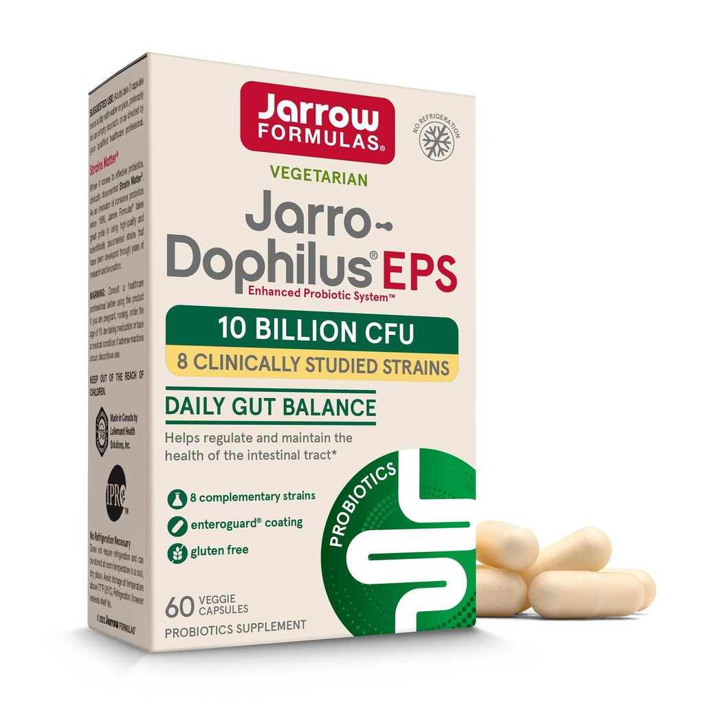 Jarro Dophilus Probiotics 10 Billion CFU - Probiotický dodatek Kapsle pro stravitelné zdraví žen a mužů, 60 Veggie Kapsle, Až 30 dní, Stabilní