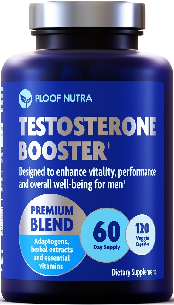 Testosteron Booster Dodatek pro muže - Muž Enhancing Test Boost - Ashwagandha, Tongkat Ali, Rhodiola, Tribulus, Vitamin D3, B6, B12 - Cvičení, Muscle Builder, Síla, Energie, Výkon - 120ct