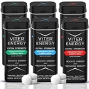 Viter Energy Extra Strength Caffeinated Mints 80mg Caffeine, B Vitamíny, Cukr zdarma. (Variety, 20ks, 6 Pack)