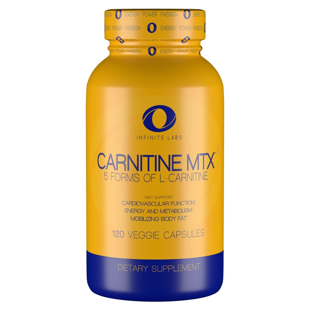 Nekonečné Labs L Carnitin 1000mg MTX - Amino Acid Blend of Carnitin Fumarate, L- Carnitin L- Tartrát, Acetyl L- Carnitin, L- Carnitin HCL, L- Carnitin Base 120 Veggie Kapsle.