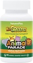 NaturesPlus Animal Parade KidGreenz, Tropical Fruit Flavor - 90 Animal- Shaped, Žvýkací tablety - Balení po 2 - s brokolicí a špenátem - Vegetariánské, Gluten zdarma - 180 Celkem Služební
