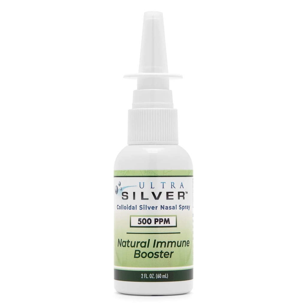 Ultra Silver ® Koloidní Silver Nasal Spray 124; 500 PPM Spray 124; 2 Ounce Vertikální Spray Lahvička