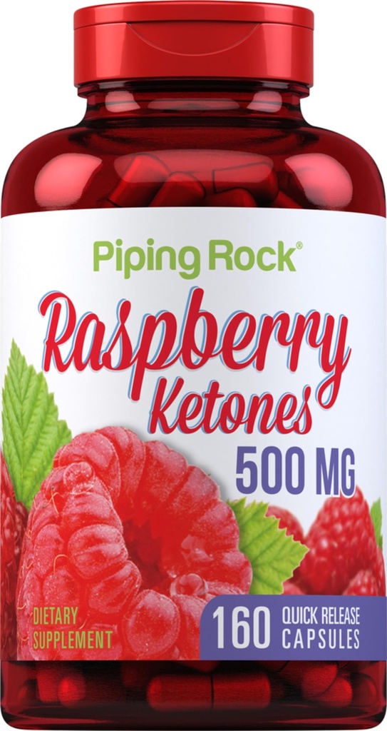 Piping Rock Raspberry Ketony 500mg 500mg 5004; 160 Kapsle 124; Non- GMO & gluten zdarma dodatek