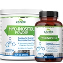 Zazzee Myo-Inositol Kapsle a Myo-Inositol Prášek, 100% čistý, Premium stupeň, Vegan, Non- GMO a všechny přírodní