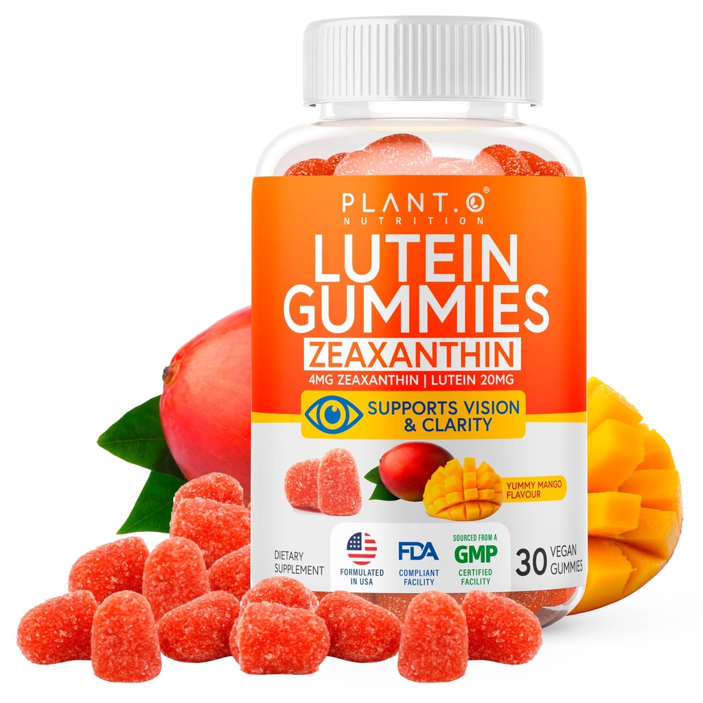 Lutein & Zeaxanthin Gummies - Delicious Vegan Eye Health Vitamins Klinicky studoval 20mg Lutein a Zeaxanthin pro Vision Clarity Suché Oko Relief a Blue Light Podpora