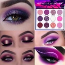 BINGBRUSH 12 Barvy třpytky fialové růžové Levný oční stíny make-up paleta, Bright High Pigmented Metallic Shimmer Rainbow Barevné vytlačené oční stíny make-up set pro dívky