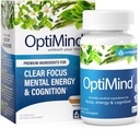 Optimind Bacopa Monnieri Mozek dodatek pro paměť a zaměření, Nootropics with Fosfatidylserine, Huperzin A, Non- GMO, Klinicky studované přísady, 32 Kapsle