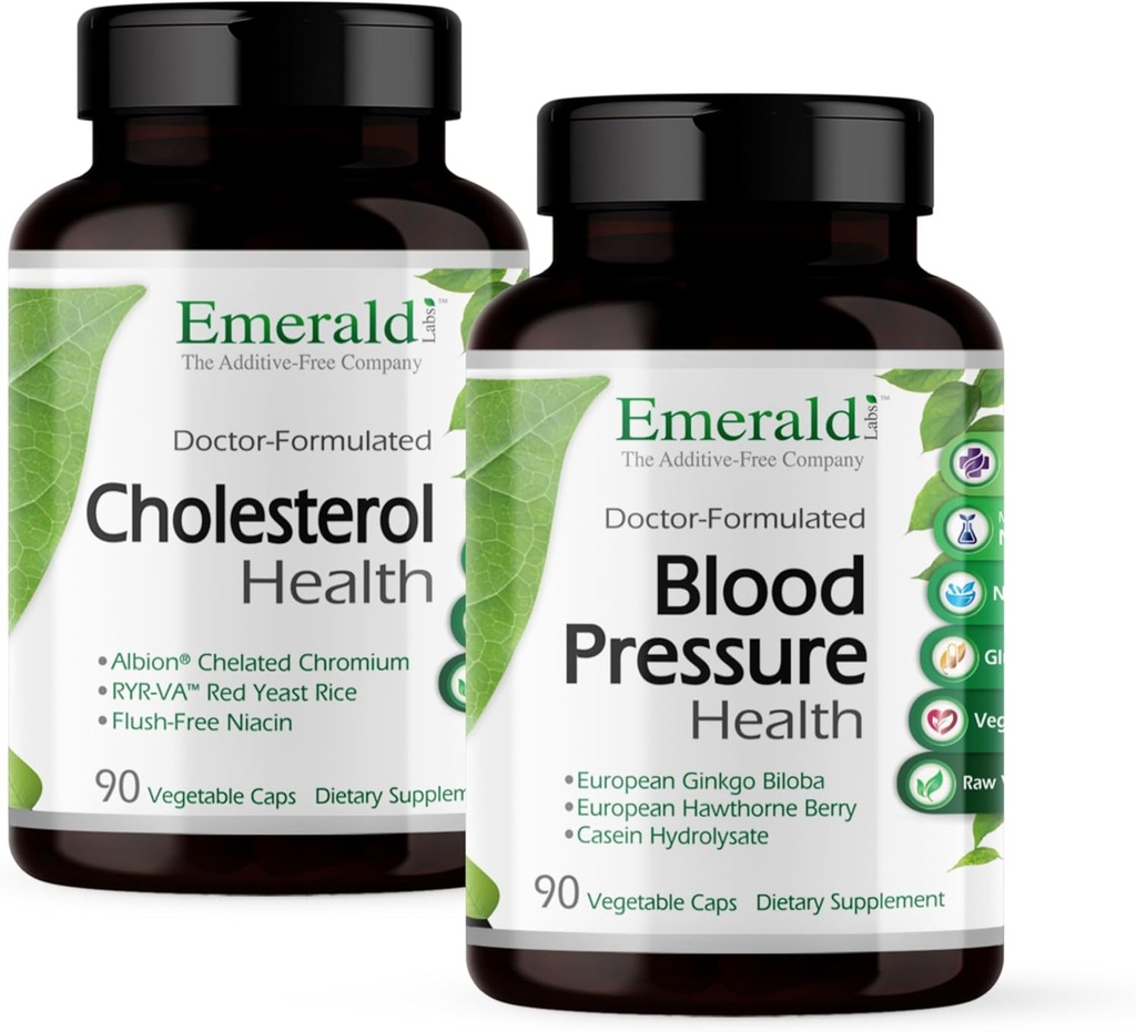 EMERALD LABS Cholesterol Zdraví (90 Caps) a krevní tlak Zdraví (90 Caps) - Podpora srdce a oběhový systém - Podpora hladiny krevního tlaku v normálním rozsahu - gluten- Free - 30- denní dodávka