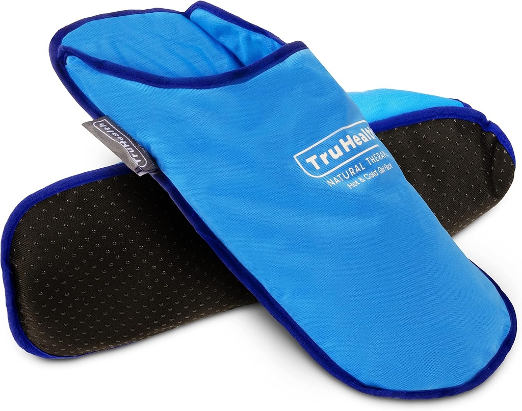 Ice Pack Slippers for Neuropatie Relief - 1 pár, Blue Vinyl Gel - Ice Pack Wraps & Cold Slippers for Swilled Feet Relief - Hot & Cold Therapy for Plantar Fasciitis & Burning Sensation