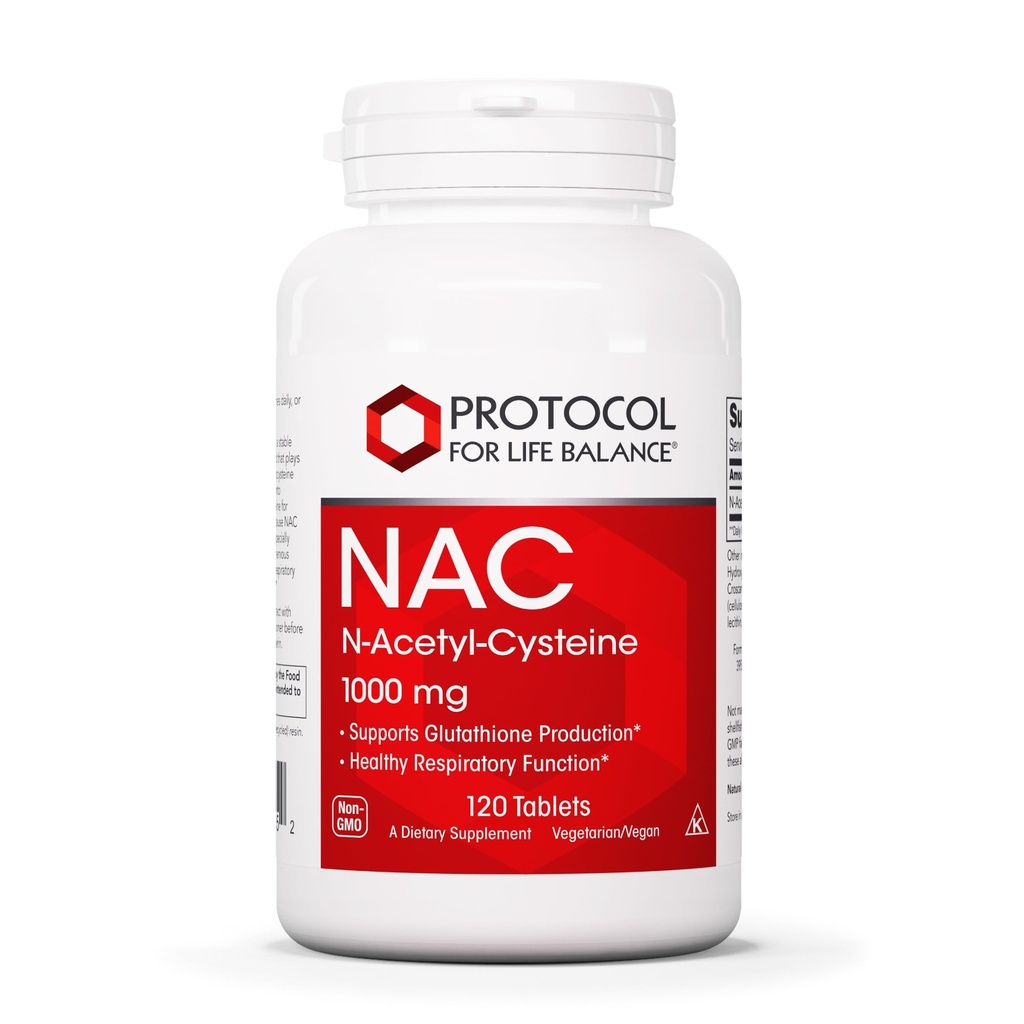 PROTOKOL PRO LIFE BALANCE NAC N- Acetyl Cysteine 1000mg - Glutathione Production & Respirační funkce - 120 Tabs