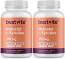 BESTVITE N- acetyl L- tyrosin 350mg (NAT) (240 tobolek) (120 x 2) - No Stearates - Non GMO - bez glutenu