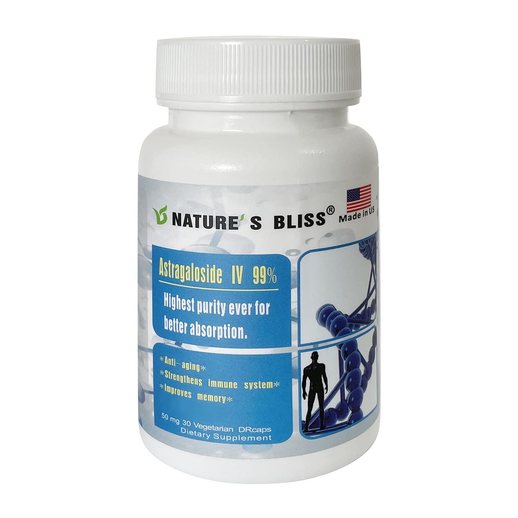 Nature 'sblast Stomach Acid Protected & Super- Absorpce Astragalus Root Extract Astragalosid IV 99%, Made in USA, 50mg, 30caps (50mg x 30caps)