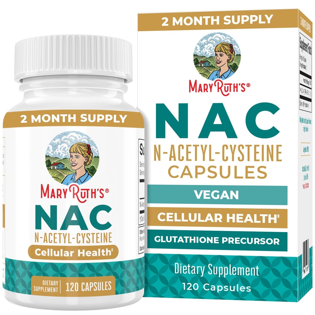 MaryRuth Organics NAC Dodatek N-Acetyl Cysteine 124; 2 Měsíční zásoba 124; NAC 1000mg na Serving 124; Vegan Kapsle 124; Gluthamin Prekurzor 124; Amino Acid 124; Non-GMO 124; Gluten Free Capsle 124; 120 Počet 124; 60 Služeb
