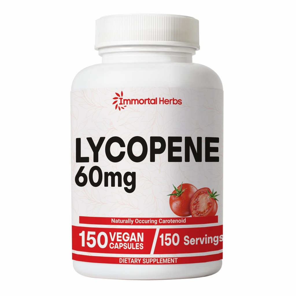 Lycopene doplněk pro muže 60mg, 150 Kapsle, přírodní rajče extrakt prášek na kůži, srdce a imunitní podpora, 100% Veg Lycopene komplex, non-GMO a gluten Free karotenoid dodatek