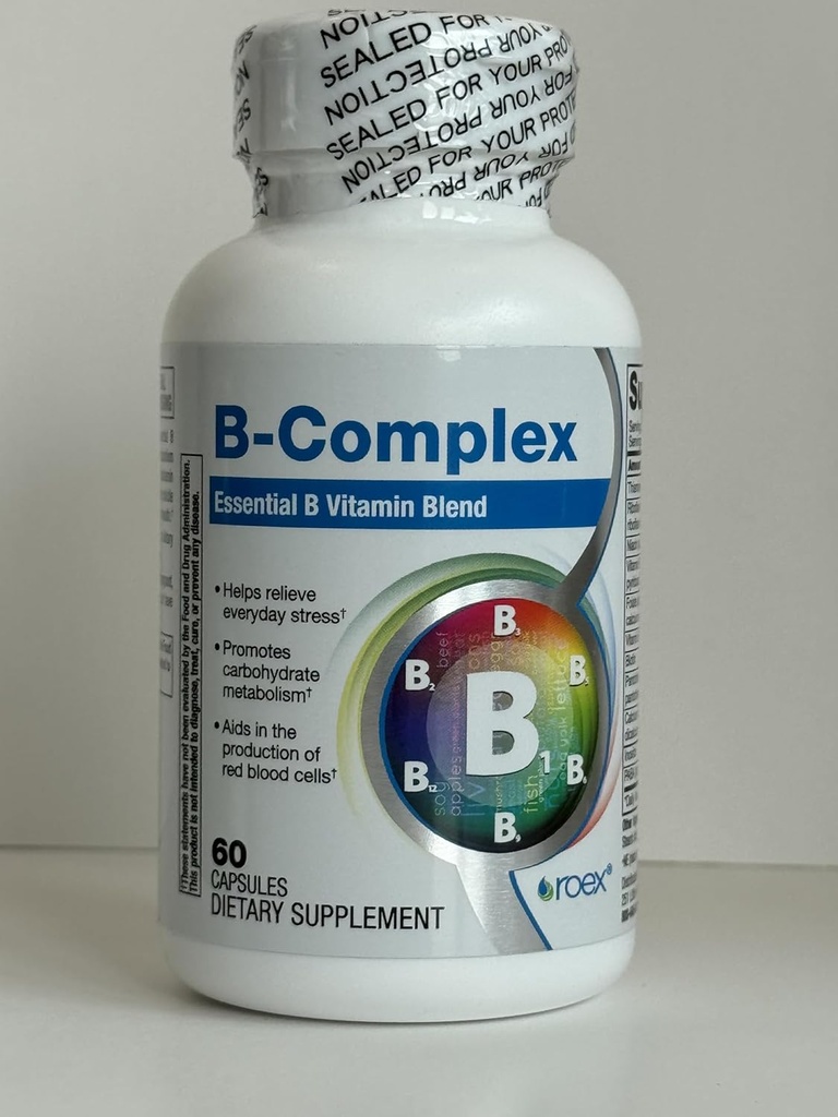Roex Vitamíny CLAS124; B- Complex CLAS124; 8 B Vitamíny CLAS124; Biologicky aktivní formy CLAS124; Brain & Heart Health CLAS124; Cellular Energy Metabolism CLAS124; Immunication Support CLAS124; 60 Count