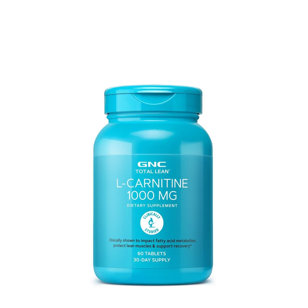 GNC celkem Lean L- Carnitin 1000mg, 60 tablet, podporuje obnovu a Lean růst svalů