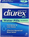 Diurex XPL Re- energizující vodní pilulky - Relieve Bloating & Únava - 22 Počet