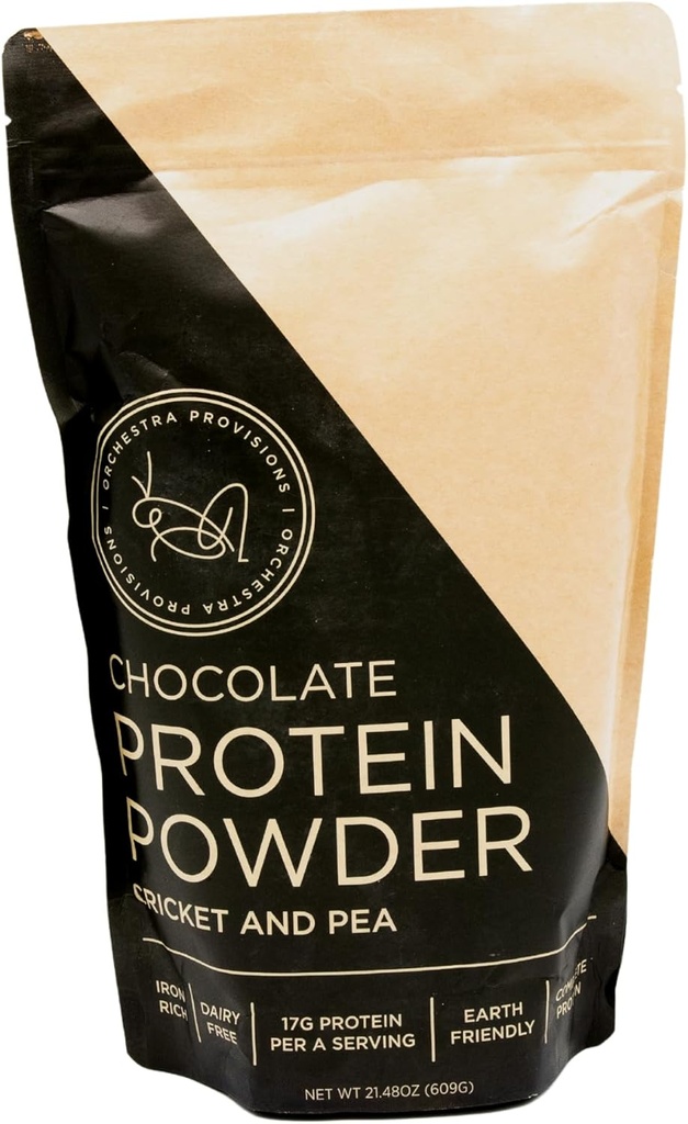 Čokoláda Cricket a Pea Protein Powder Blend, 17g kompletního proteinu, Lactose- Free, Whoy-Free