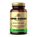 Solgar Super Ginkgo, 120 Zeleninové kapsle - Plná potence (FP) - Antioxidant & Nervová podpora systému - Brain Health - Non- GMO, Vegan, Gluten Free, Dairy Free, Kosher - 120 Služeb