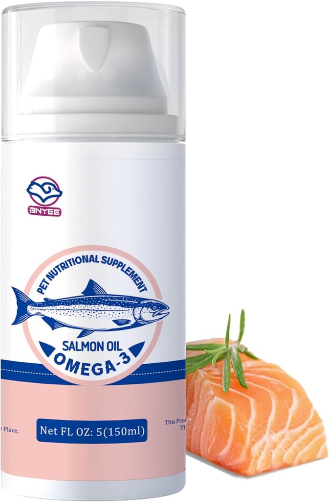 Fish Oil Wild Salmon pro malé psy a kočky -3X Omega 3 Kožní & Coat Support - Koncentrovaný Emulgovaný doplněk stravy pro zvířata v zájmovém chovu - Přírodní EPA + DHA mastné kyseliny pro společnou funkci, imunitní a srdeční zdraví