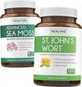 Moss Moss & St. John 's Wort (2- Month Supply) Mood Moss Blend - Organic Irish Moss - Surový vegan dodatek (120 Caps) & St John' s Wort s Powerful 900mcg Hypericin Vegan Non- GMO (120 Kapsle)