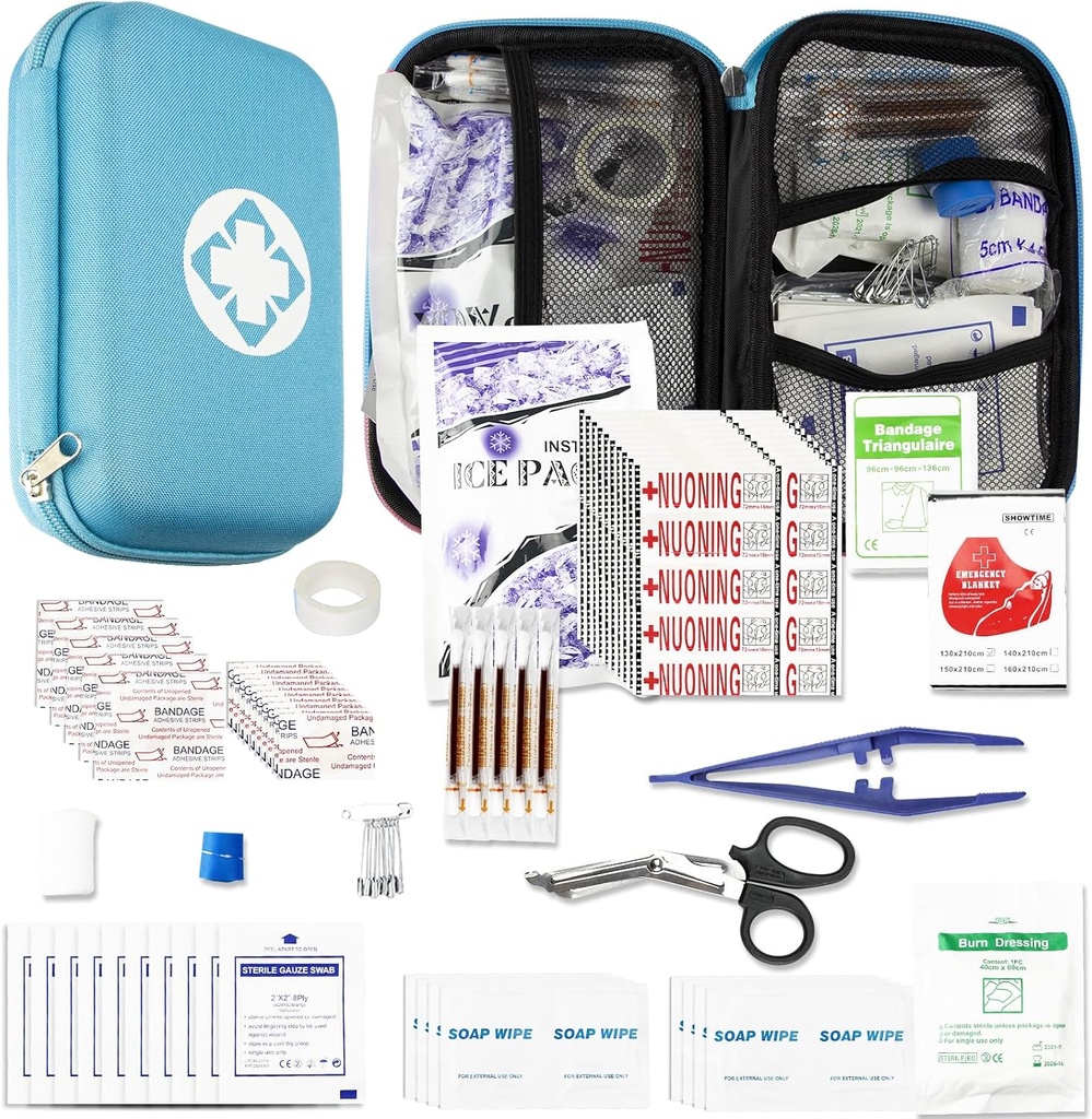 Car- Home Survival First- Aid Kit Emergency-Kit - modrá 273Dílové vybavení Cestovní dodávky První pomoc Set Domů Essentials Kempování YIDERBO