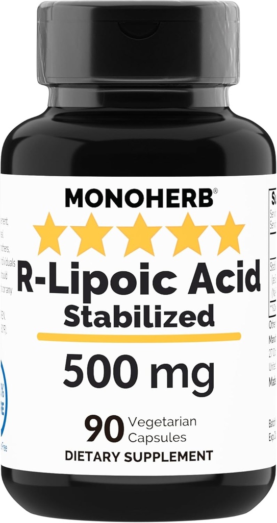 R- kyselina lipoová 500 mg - 90 Veg Kapsle - stabilizovaná kyselina R- alfa- lipoová