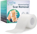 Boysea Silicone Scar Prostěradla (1.6 "x 120") Clear Silicone Scar Tape - Odstranění jizev - Opakované použití Jizvy pruhy pro keloid, C-Section, Burn, Chirurgické Jizvy