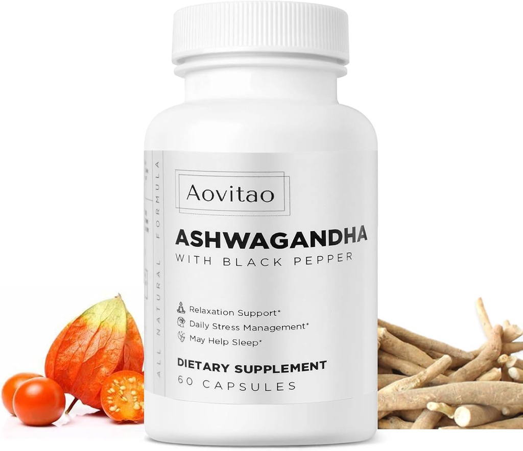Ashwagandha pro ženy doplňky Kapsle Vegan Relief Imunitation Supplement Vyvážená hladina energie a nálada Organic