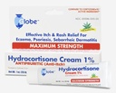 Globe Hydrokortizon Maximální síla Cream 1% w / Aloe, Anti- Itch Cream pro červenost, Otok, Svědění, Vyrážka & Dermatitida, Bug / Mosquito Bites, Eczém, Hemeroidy & Více