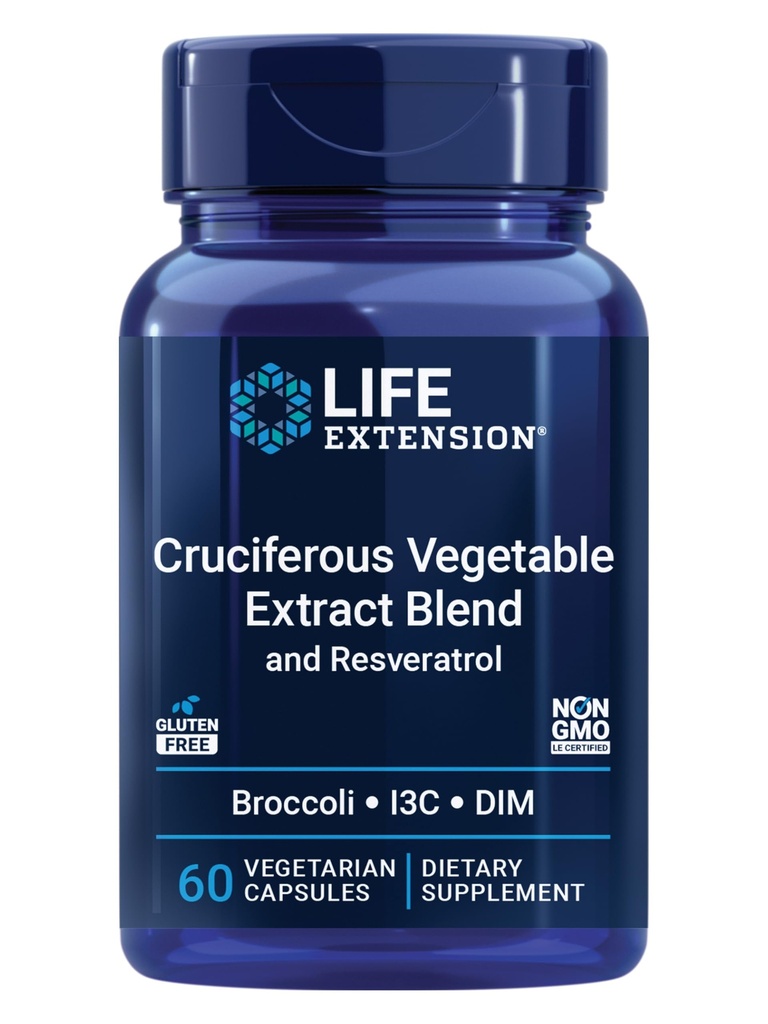 Life Extract Extract & Resveratrol, Brokolice, Zelí, resveratrol, Podporuje buněčnou ochranu, gluten- Free, Non- GMO, Vegetariánské, 60 Kapsle