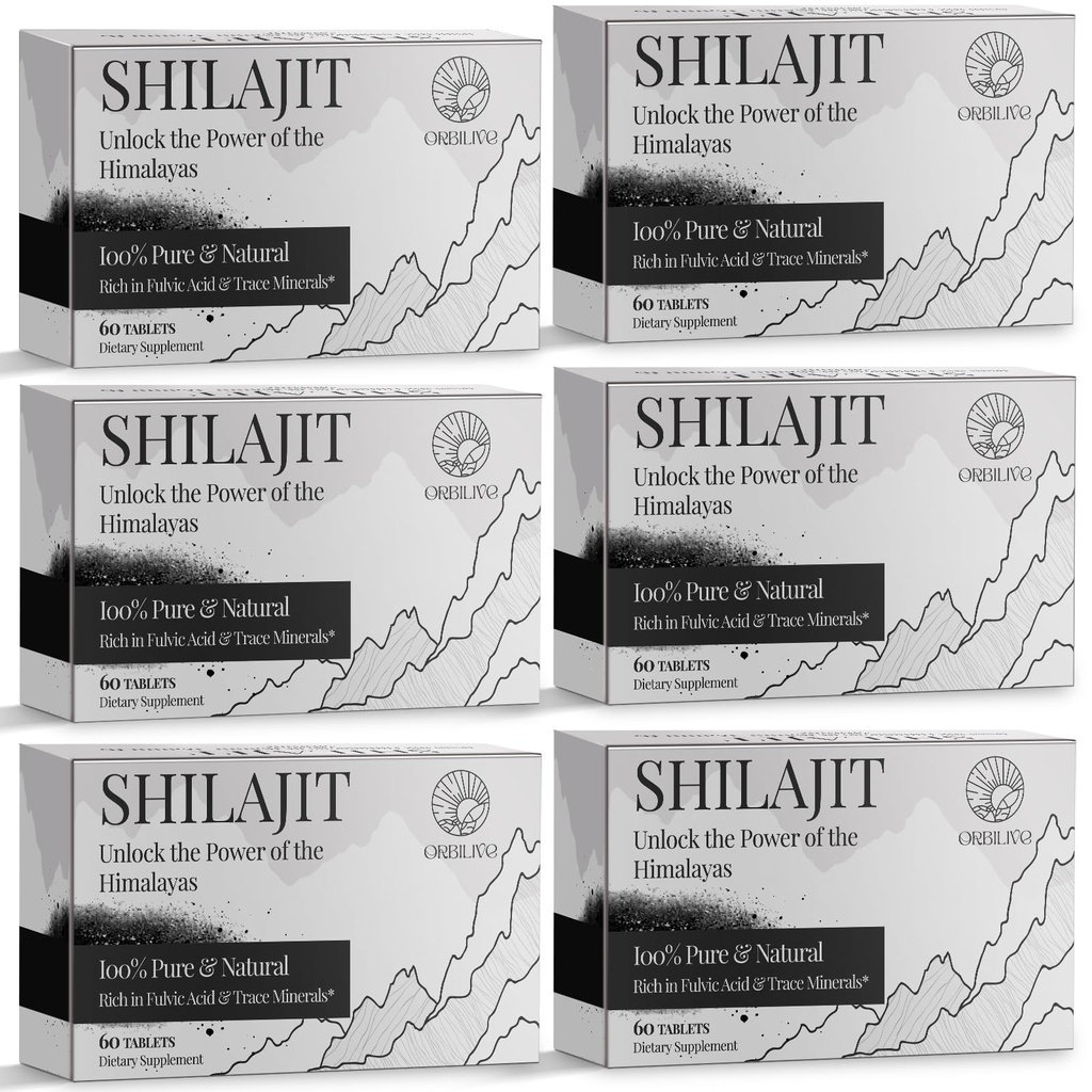 30 000 MG Shilajit Tablety, 100% Shilajit Pure, Himalayan Organic, Shilajit pro muže a ženy bohaté na Fulvic Acid & 85 + Stopové minerály, Shilajit dodatek pro energetický a imunitní systém, 360 Počet