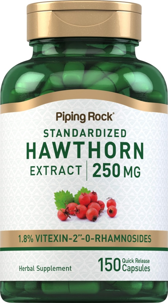 Piping Rock Hawthorn Berry Kapsle 124; 250mg PHARMAD 124; 150 Pills PHARMAN 124; Herb Extract Supplement PHARMAL 124; Non- GMO, gluten zdarma