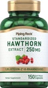 Piping Rock Hawthorn Berry Kapsle 124; 250mg PHARMAD 124; 150 Pills PHARMAN 124; Herb Extract Supplement PHARMAL 124; Non- GMO, gluten zdarma