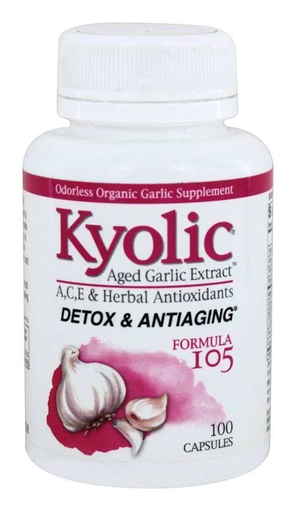 Kyolic Aged Česnek Extract Formule 105, Detox a Anti- Aging, 100 Kapsle (Balení květen Vary)
