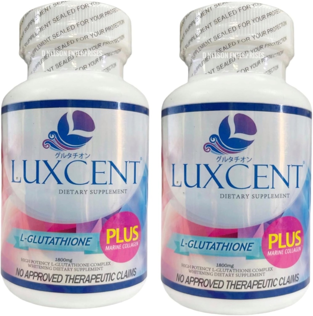 Generické 2 Lahvičky Luxcent Glutathione Plus Kapsle 1800mg, 60 Počet