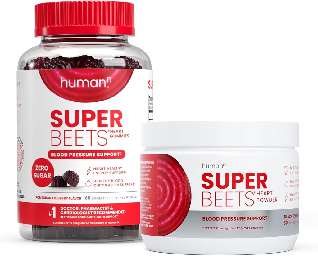Humann SuperBeets Heart Gummies Nulový cukr & Black Cherry Powder