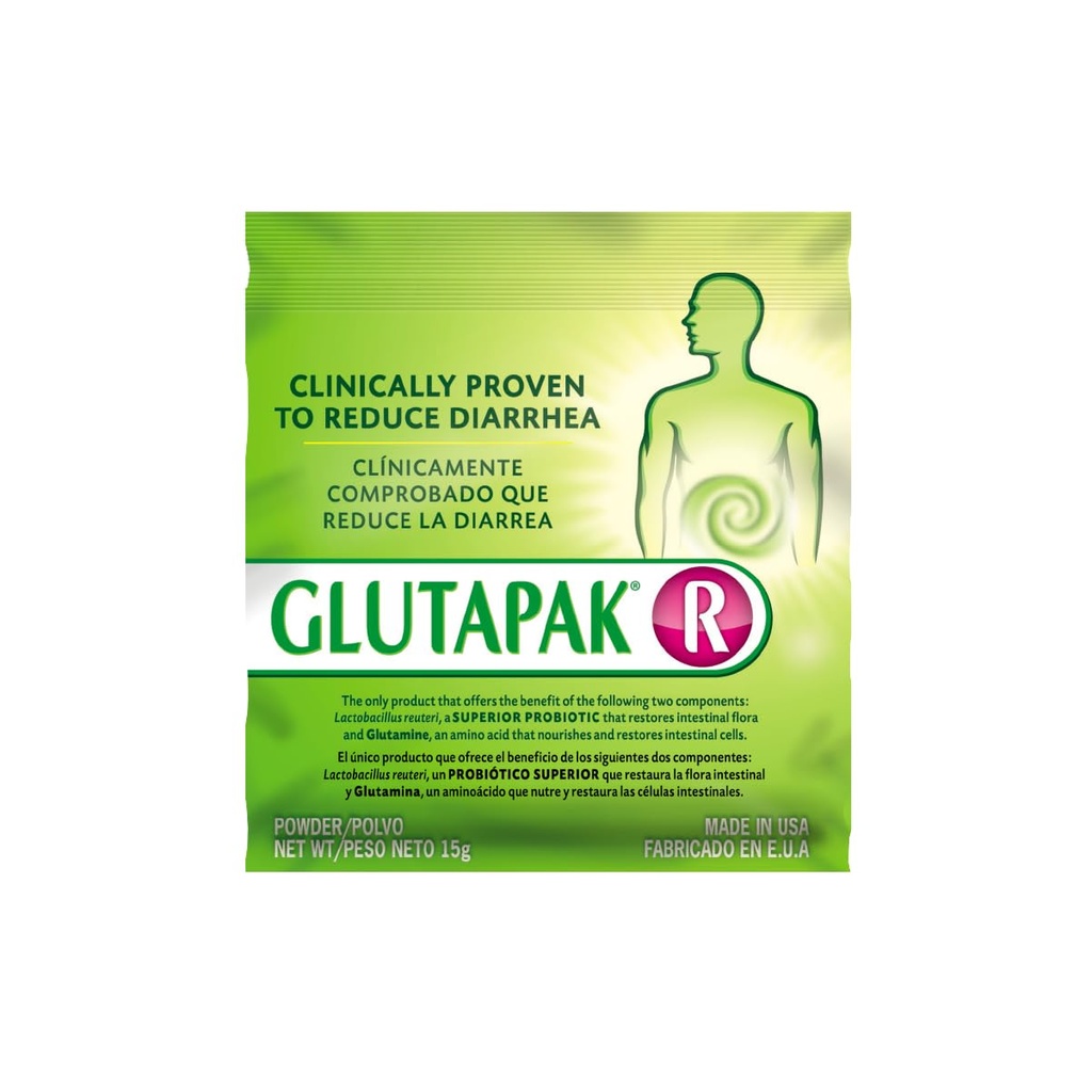 Digestivní zdraví Prášek s L- glutamin & Lactobacillus reuteri - Podporuje Gut bariéra, microbiome bilance & Nutrient Absorpce - 15g Sachets, 3- balení, gluten & laktóza bez