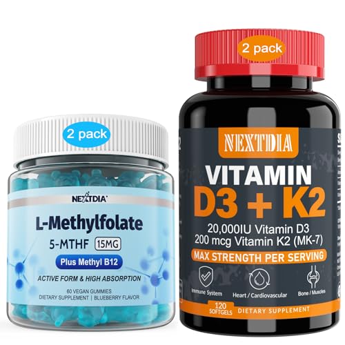 Vitamin D3 20 000 IU + K2 (MK7) 200mcg, L- methylfolát 15 mg a methyl B12 gumové tablety