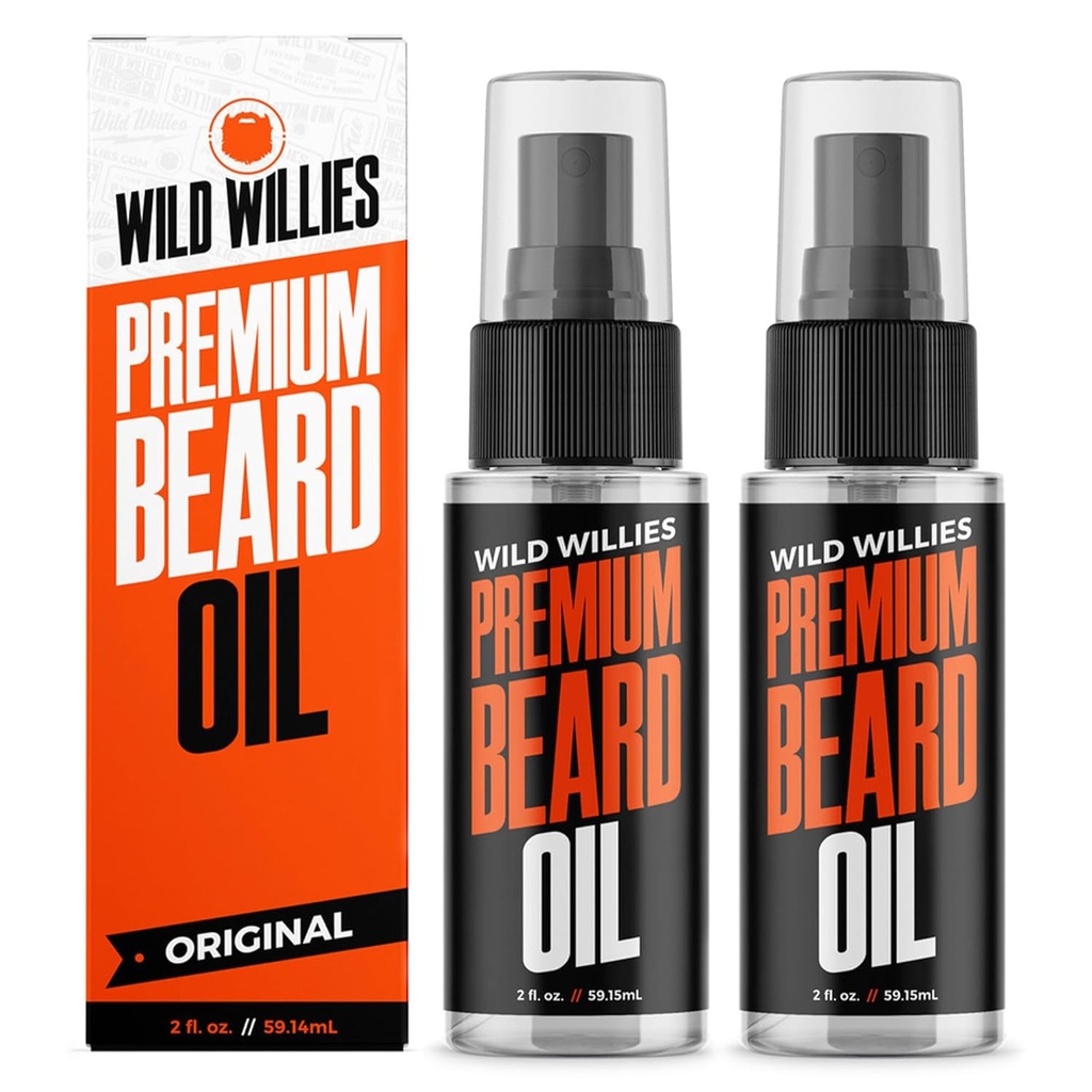 Wild Willies Beard Oil for Men - Přírodní složky Propagace hluboké úpravy - Odstranění ltů a lupů - Deep Softening Treatment - Best Beard Oil & Conditioner - 2 Fl Oz, (Pack of 2)