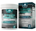 NaturaLife Labs Probiotics 70 Miliardy CFU - 15 Strains with Organic Prebiotic & Postbiotic - 3-in-1 Formule - 30 Vegan Kapsle
