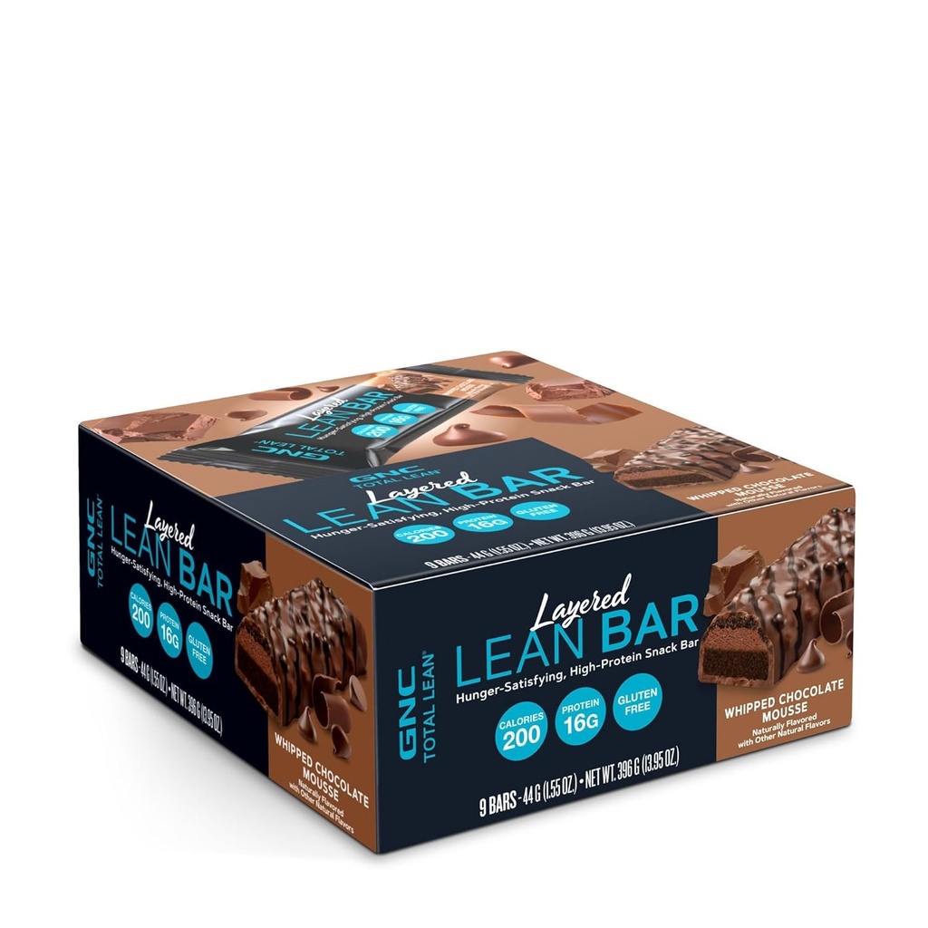 GNC Total Lean Layed Lean Bar CLAS124; Uspokojování hladu - High Protein Snack Bar CLAS124; Whipped Chocolate Mousse - 9 Bary