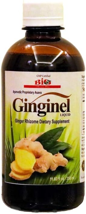 Ginginel Liquid, Ginger dodatek, Fermented Liquid Extract - 11.83 fl oz, Promotes Digestion, Reduces Toxin Akumulace v těle a spojky, Vegan
