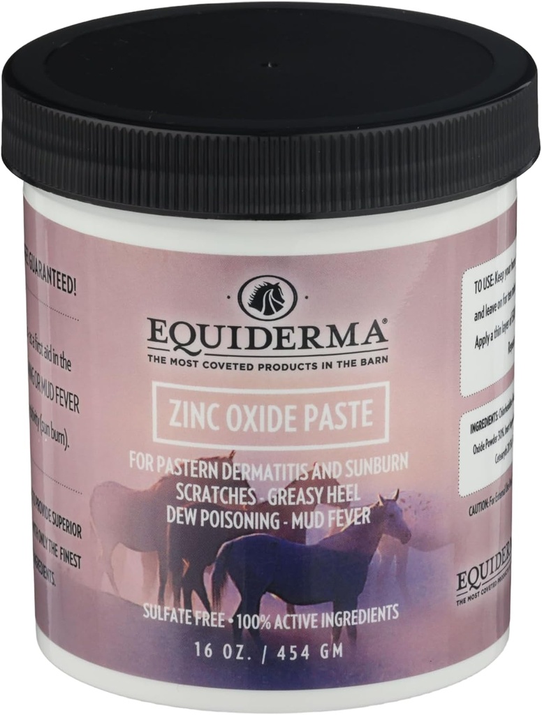 Equiderma oxid zinečnatý pasta pro koně, 16 oz curses 124; Léčba Pastern Dermatitis, škrábance & Sunburn curren124; Ochranný vodotěsný bariéra & UV štít current 124; Léčba kůže koní
